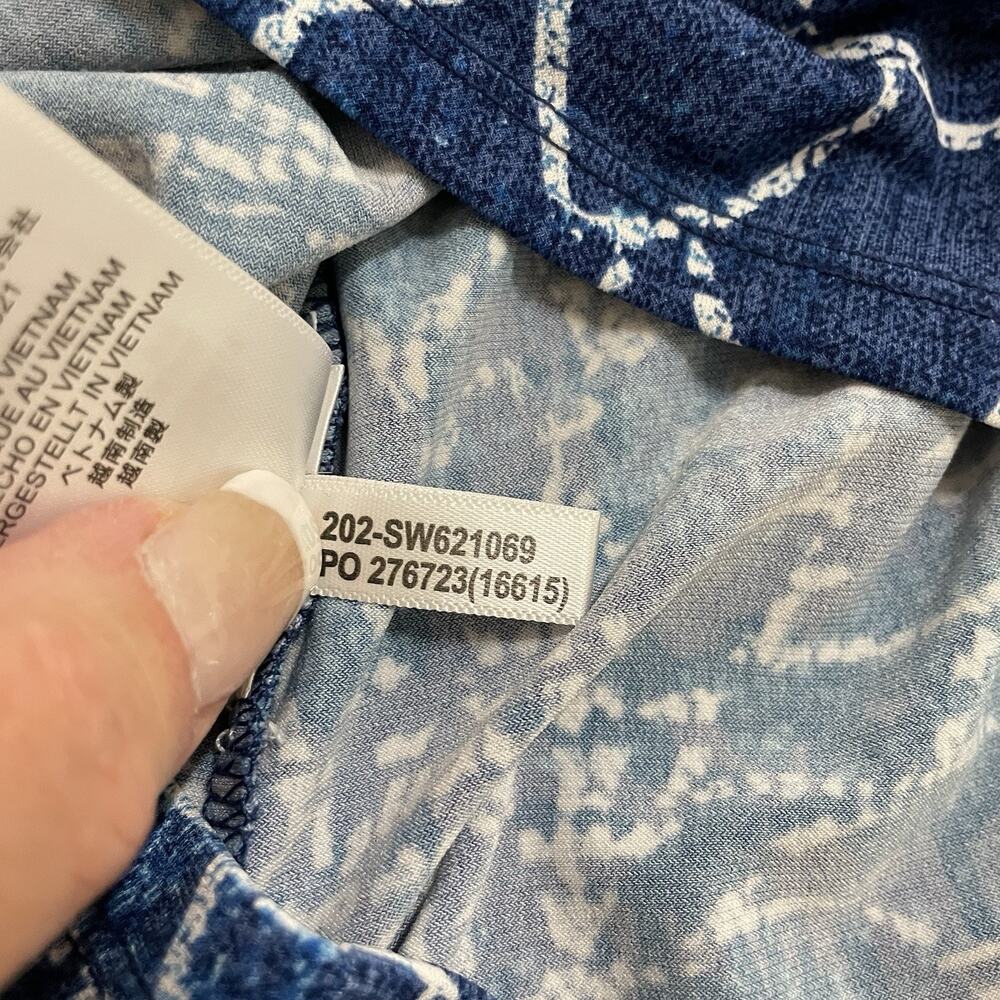 TOMMY BAHAMA BIMINI COWL NECK DRESS Women’s S Navy Print Slinky Knit Sleeveless - Picture 8 of 9